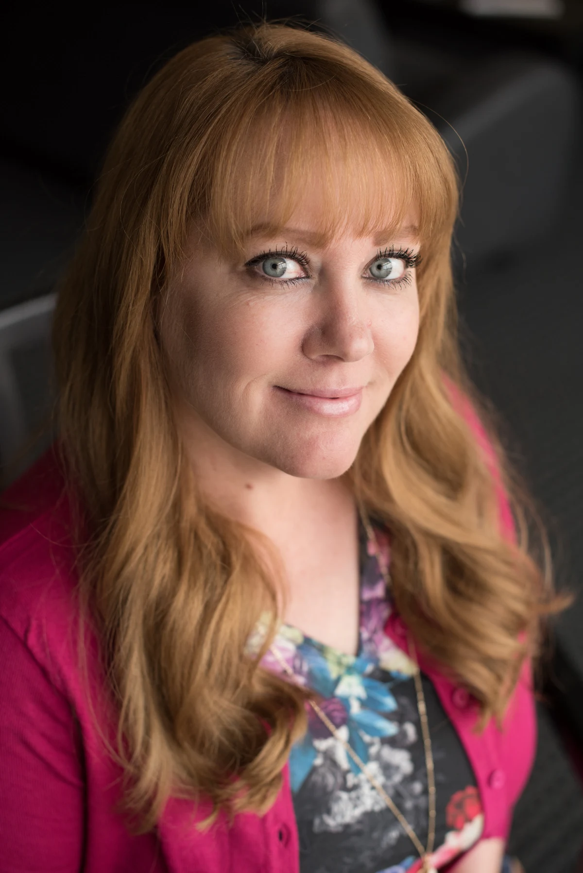 Portrait of Samantha Ventura wearing a pink cardigan